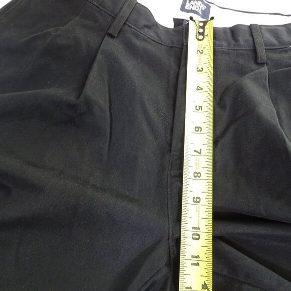 Lands End Mens Traditional Fit Pleated Black Dressy Chino Shorts Size 34 Casual - Picture 12 of 13